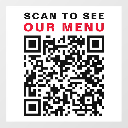 Restaurant Café QR Code Scan Menü Weiß Fensteraufkleber (Blatt)