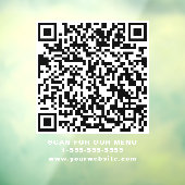 Restaurant Café QR Code White Fensteraufkleber (Blatt 3)