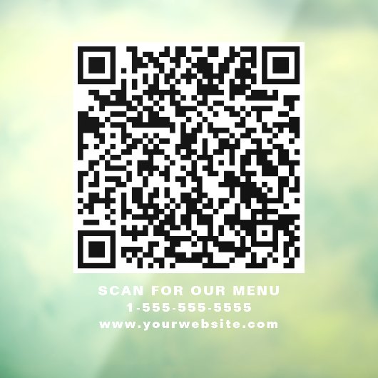 Restaurant Café QR Code White Fensteraufkleber (Blatt 3)