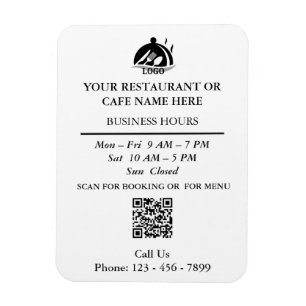 Restaurant Cafe QR Kontakt Geschäftszeiten Magnet
