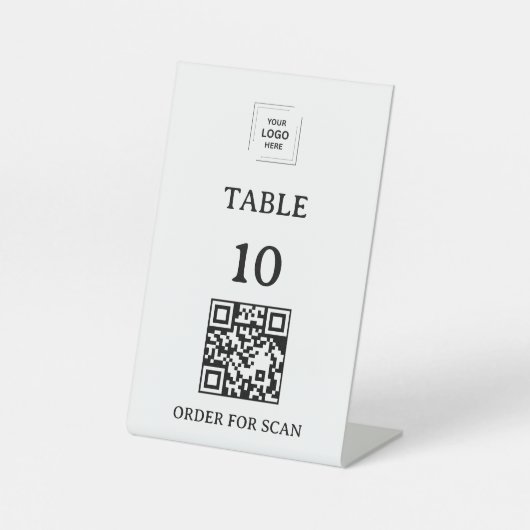 Restaurant Café-Tischnummer QR-Code-Scan zum Beste Sockelschild (Vorderseite)