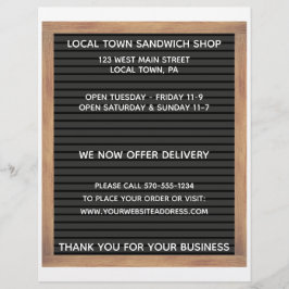 Restaurant Café Zwei-seitige Speisekarte Flyer Let