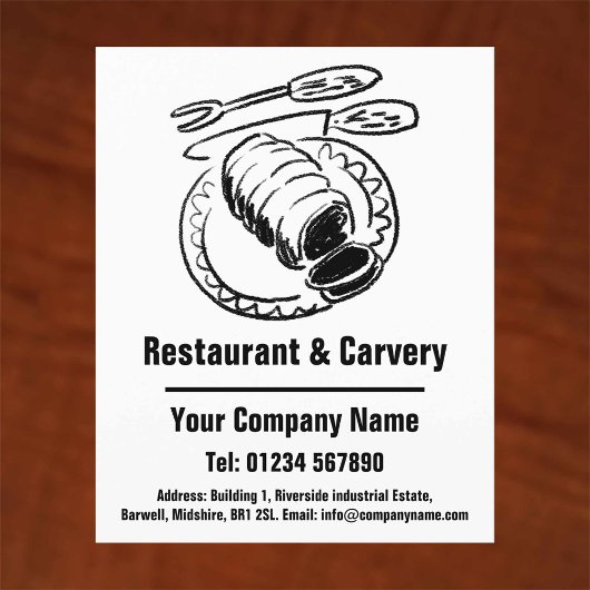 Restaurant & Carvery Cartoon Design Flyer