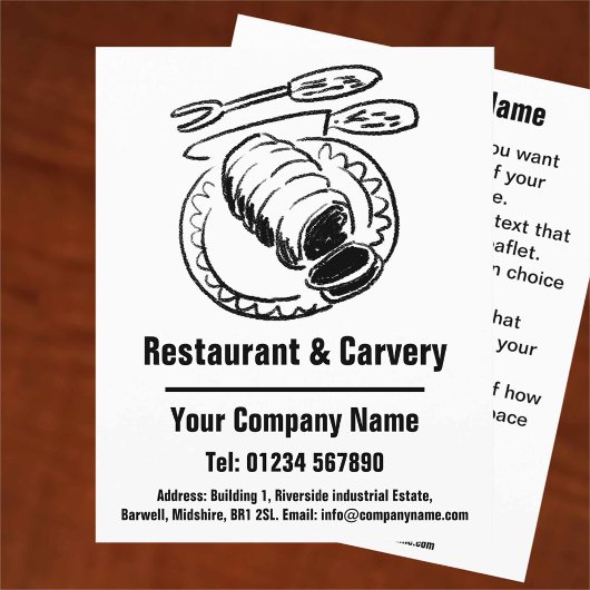 Restaurant & Carvery Cartoon Design Flyer