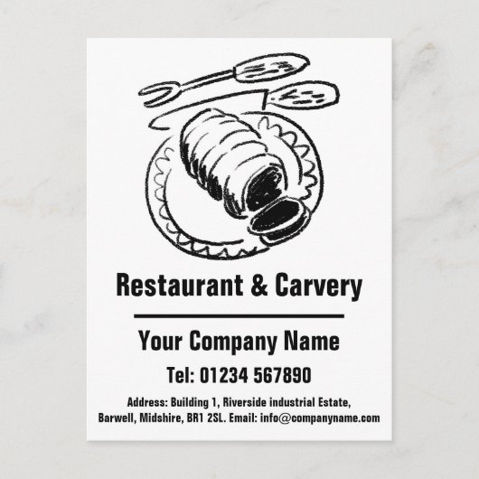 Restaurant & Carvery Design für Ihre individuellen Postkarte (Vorderseite)