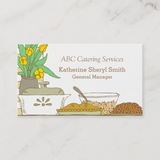 Restaurant Catering Koch Business Card Visitenkarte (Vorderseite)