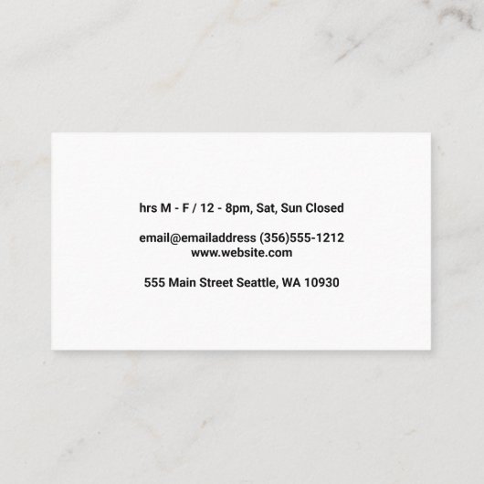 Restaurant | Chili Paprikaschoten und Flocken Visitenkarte (Rückseite)