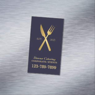 Restaurant Cutlery Koch Caterer Catering Magnetische Visitenkarte