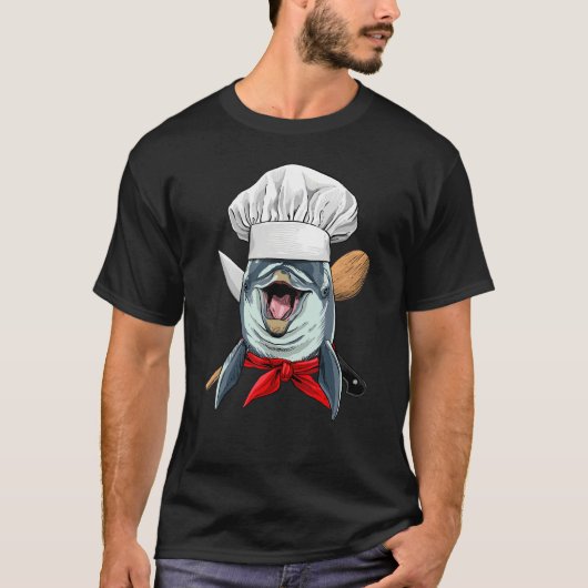 Restaurant Dolphin Chef Kitchen Cook Culinary Cook T-Shirt (Vorderseite)