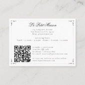 Restaurant Einfache White Script Reservierung Visitenkarte (Rückseite)