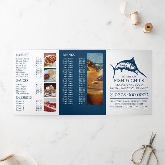 Restaurant "Fish & Chip" Menü "triftige Flyer" (Außenbereich)