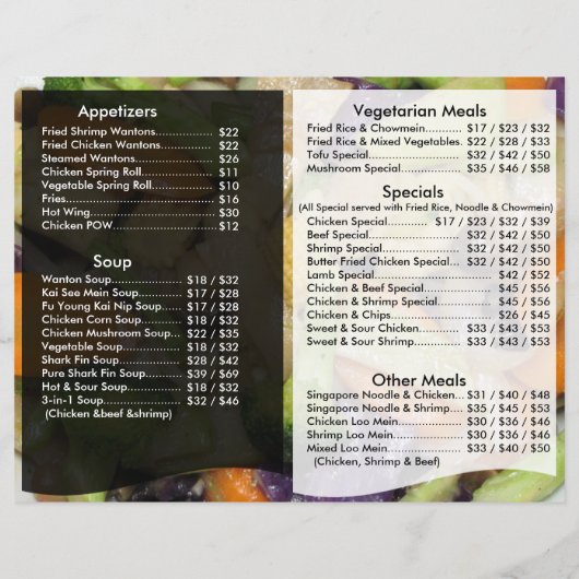 Restaurant Flyer (Rückseite)