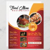 Restaurant Flyer / Food Menu Flyer (Vorne/Hinten)