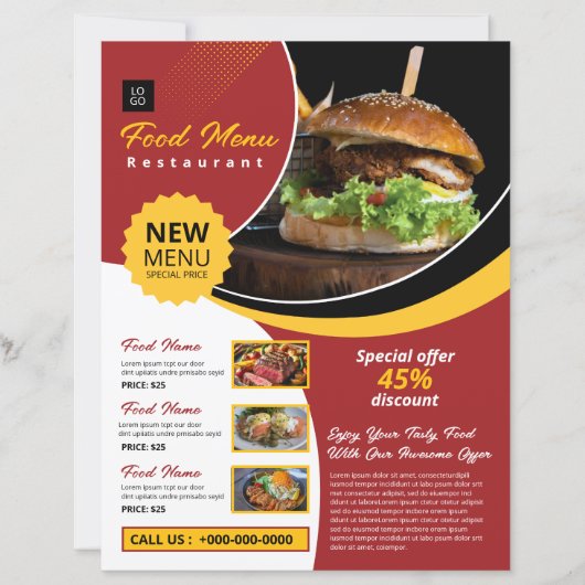 Restaurant Flyer Vorlage (Vorderseite)