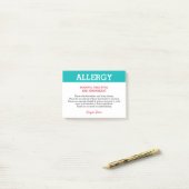 Restaurant "Food Allergy Alert" Personalisiert Aqu Post-it Klebezettel (Auf Schreibtisch)