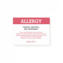 Restaurant "Food Allergy Alert" Personalisiert