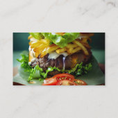 Restaurant Food Diner Beef Burger Visitenkarte (Rückseite)