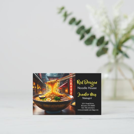 Restaurant Food Noodle House Visitenkarte (Stehend Vorderseite)