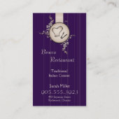 Restaurant-Geschäfts-Karte - Kochs-Hut u. Blätter Visitenkarte (Rückseite)