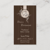 Restaurant-Geschäfts-Karte - Kochs-Hut u. Blätter Visitenkarte (Rückseite)