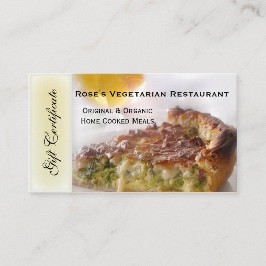 Restaurant Geschenkgutschein oder Geschenkgutschei Rabattkarte (Vorderseite)