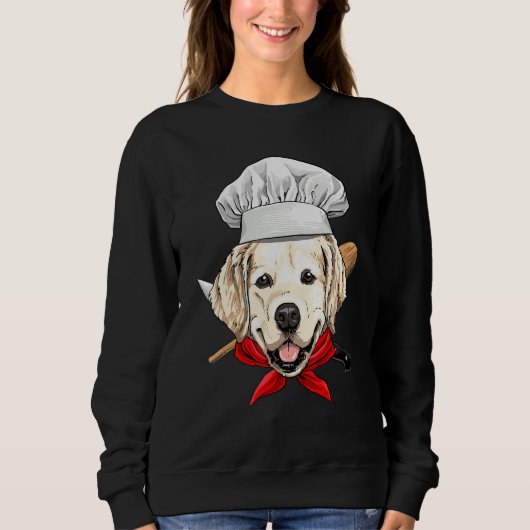 Restaurant Golden Retriever Chef Cook Dog Cooking Sweatshirt (Vorderseite)