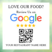 Restaurant Google Bewertungs-QR-Code Fensteraufkleber (Blatt 3)