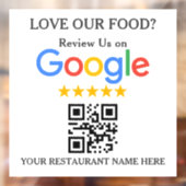 Restaurant Google Bewertungs-QR-Code Fensteraufkleber (Blatt 2)