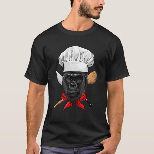Restaurant Gorilla Chef Kitchen Cook Culinary Cook T-Shirt (Vorderseite)