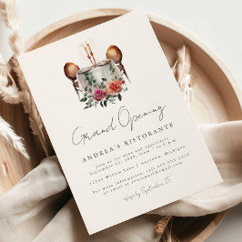 Restaurant Grand Opening Aquarelltisch für zwei Pe Einladung