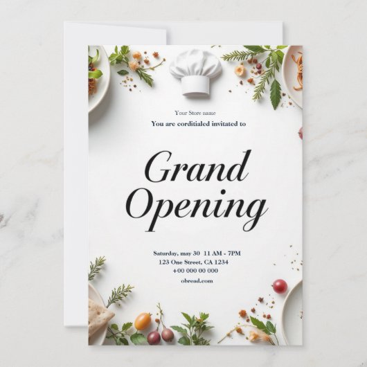 Restaurant Grand Opening Einladung (Vorderseite)