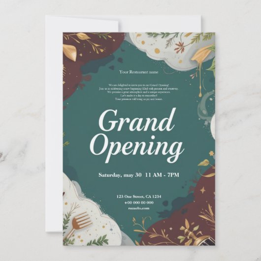 Restaurant Grand Opening Einladung (Vorderseite)