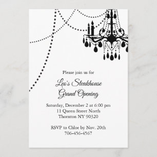 Restaurant Grand Opening mit Kronleuchter Einladung