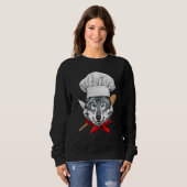 Restaurant Gray Wolf Chef Cook Kitchen Cooking  An Sweatshirt (Vorne ganz)