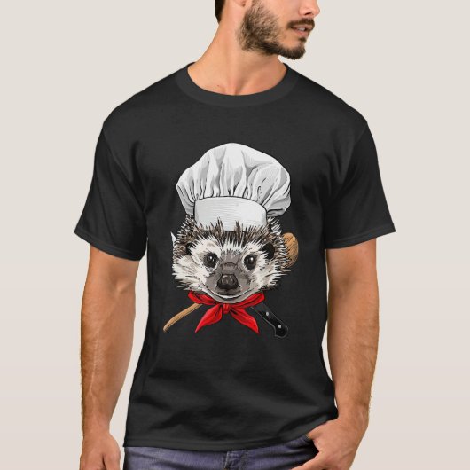 Restaurant Hedgehog Chef Kitchen Cook Culinary Coo T-Shirt (Vorderseite)