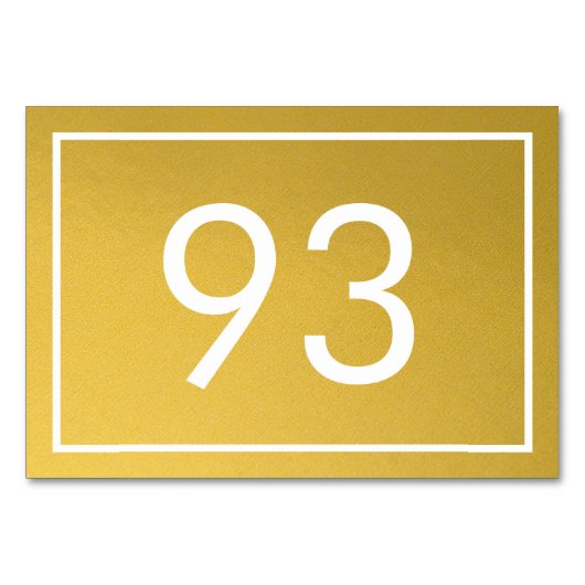 Restaurant-Imitate Goldene Fohlen Minimalistischer Tischnummer (Vorderseite)