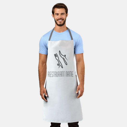 Restaurant-Kellner-Logo-Messer und Gabel Schürze (Getragen)