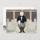 Restaurant-Kellner Postkarte (Vorne/Hinten)