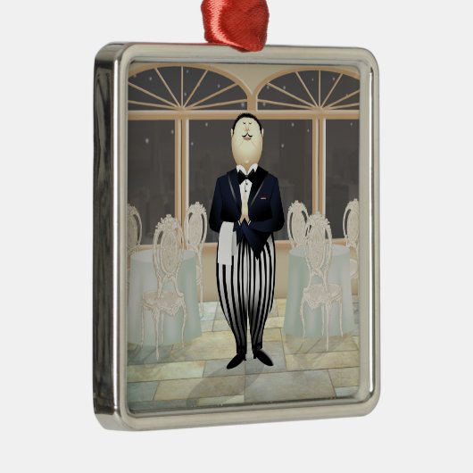 Restaurant-Kellner Silbernes Ornament (Rechts)