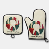 RESTAURANT KOCH COOKING PARTY Kulinarisch Ofenhandschuh & Topflappen-Set (Vorderseite)