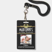 Restaurant Koch Lanyard Abzeichen Ausweis (Vorderseite mit Lanyard)