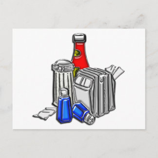 Restaurant Konditionen Kunst Postkarte