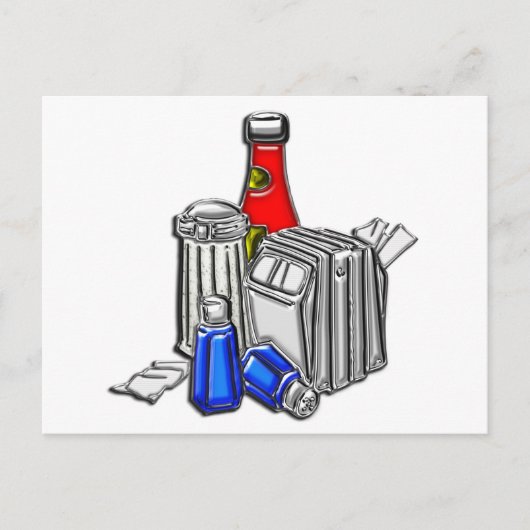 Restaurant Konditionen Kunst Postkarte (Vorderseite)