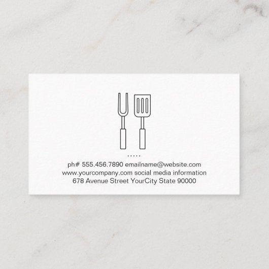 Restaurant Küche | Feuer Visitenkarte (Rückseite)