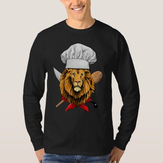Restaurant Lion Chef Culinary Kitchen Cooking  Wil T-Shirt (Vorderseite)