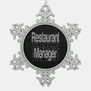 Restaurant-Manager Extraordinaire Schneeflocken Zinn-Ornament