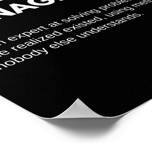 Restaurant-Manager Funny Definition Poster (Ecke)