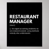 Restaurant-Manager Funny Definition Poster (Vorne)