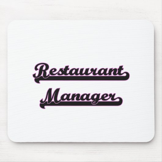 Restaurant-Manager-klassischer Job-Entwurf Mousepad (Vorne)