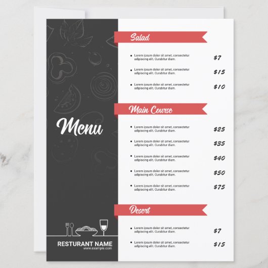 Restaurant Menu Flyer Template (Vorderseite)